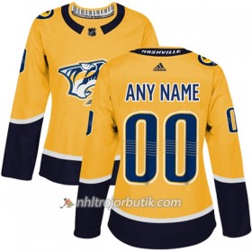 Dame Ishockey Nashville Predators Tröja med eget tryck Adidas 2017-2018 Guld Authentic